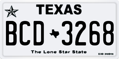 TX license plate BCD3268