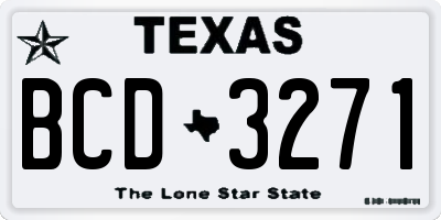 TX license plate BCD3271