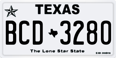 TX license plate BCD3280