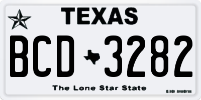 TX license plate BCD3282