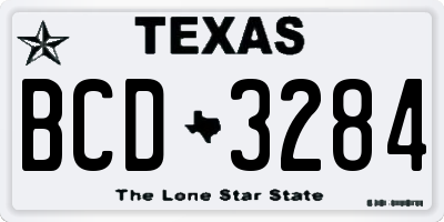 TX license plate BCD3284