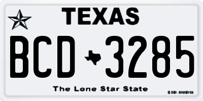TX license plate BCD3285