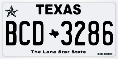 TX license plate BCD3286