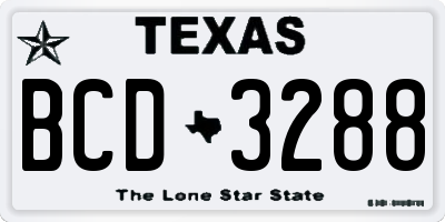 TX license plate BCD3288