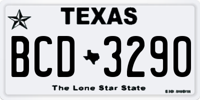 TX license plate BCD3290