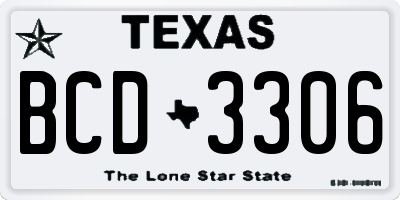 TX license plate BCD3306