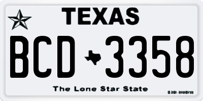 TX license plate BCD3358