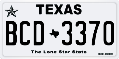 TX license plate BCD3370