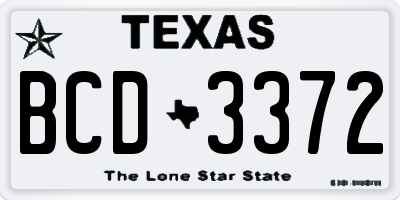 TX license plate BCD3372