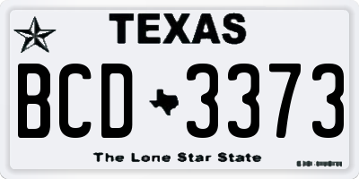 TX license plate BCD3373