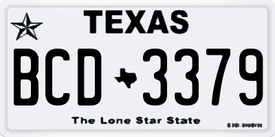 TX license plate BCD3379