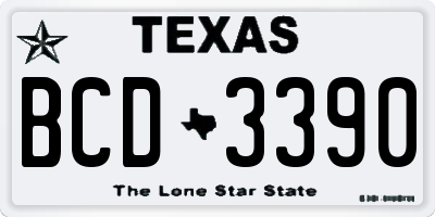 TX license plate BCD3390