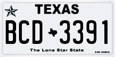 TX license plate BCD3391
