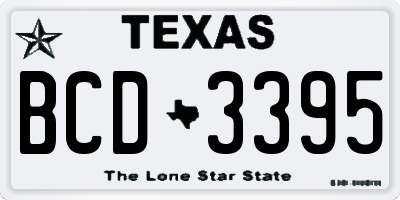 TX license plate BCD3395