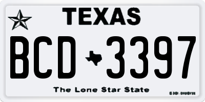 TX license plate BCD3397