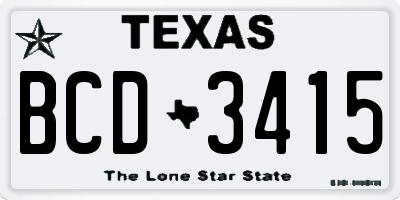 TX license plate BCD3415