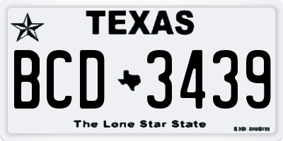 TX license plate BCD3439