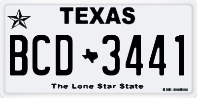 TX license plate BCD3441