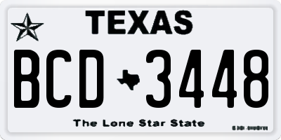 TX license plate BCD3448