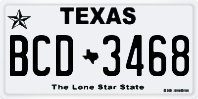 TX license plate BCD3468