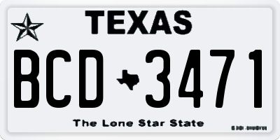 TX license plate BCD3471