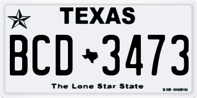 TX license plate BCD3473