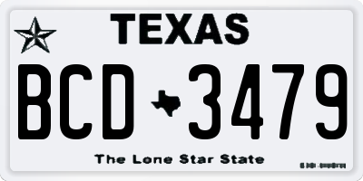 TX license plate BCD3479