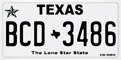 TX license plate BCD3486