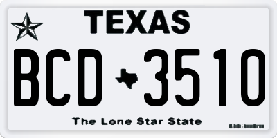 TX license plate BCD3510