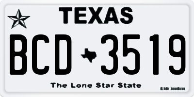 TX license plate BCD3519