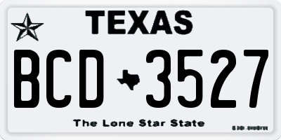 TX license plate BCD3527