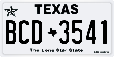 TX license plate BCD3541