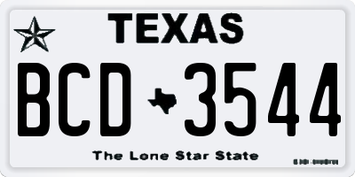 TX license plate BCD3544
