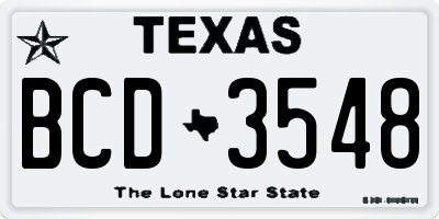 TX license plate BCD3548