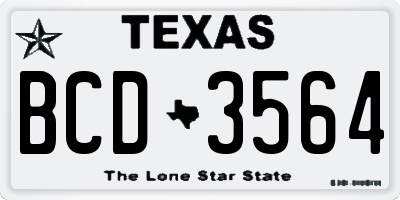 TX license plate BCD3564