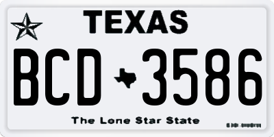 TX license plate BCD3586
