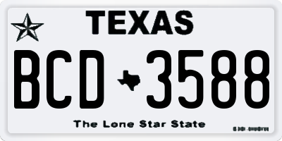 TX license plate BCD3588