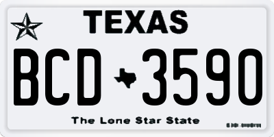 TX license plate BCD3590
