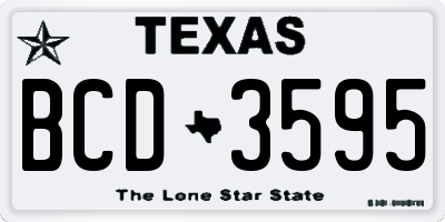 TX license plate BCD3595