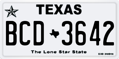 TX license plate BCD3642