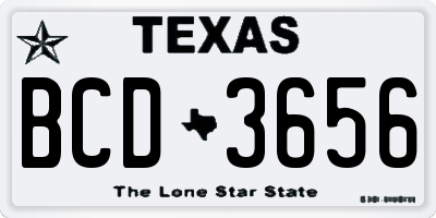 TX license plate BCD3656
