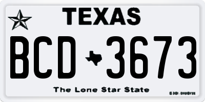 TX license plate BCD3673