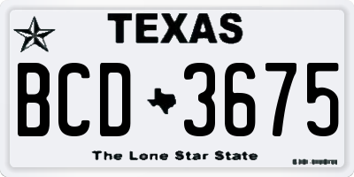 TX license plate BCD3675