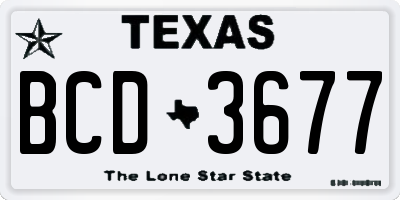 TX license plate BCD3677