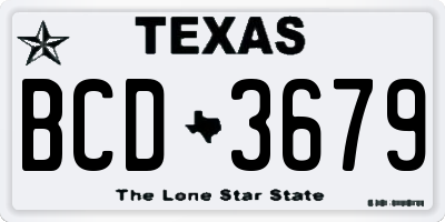 TX license plate BCD3679