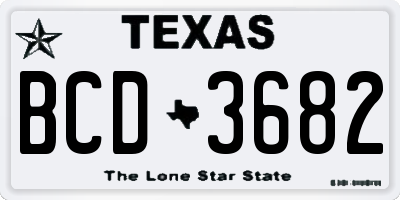 TX license plate BCD3682