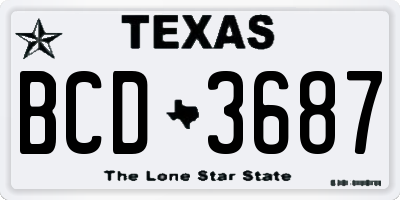TX license plate BCD3687