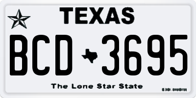 TX license plate BCD3695
