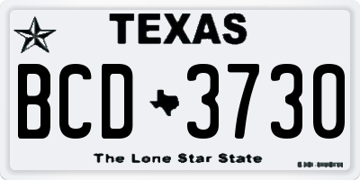 TX license plate BCD3730