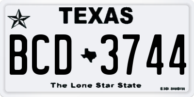 TX license plate BCD3744